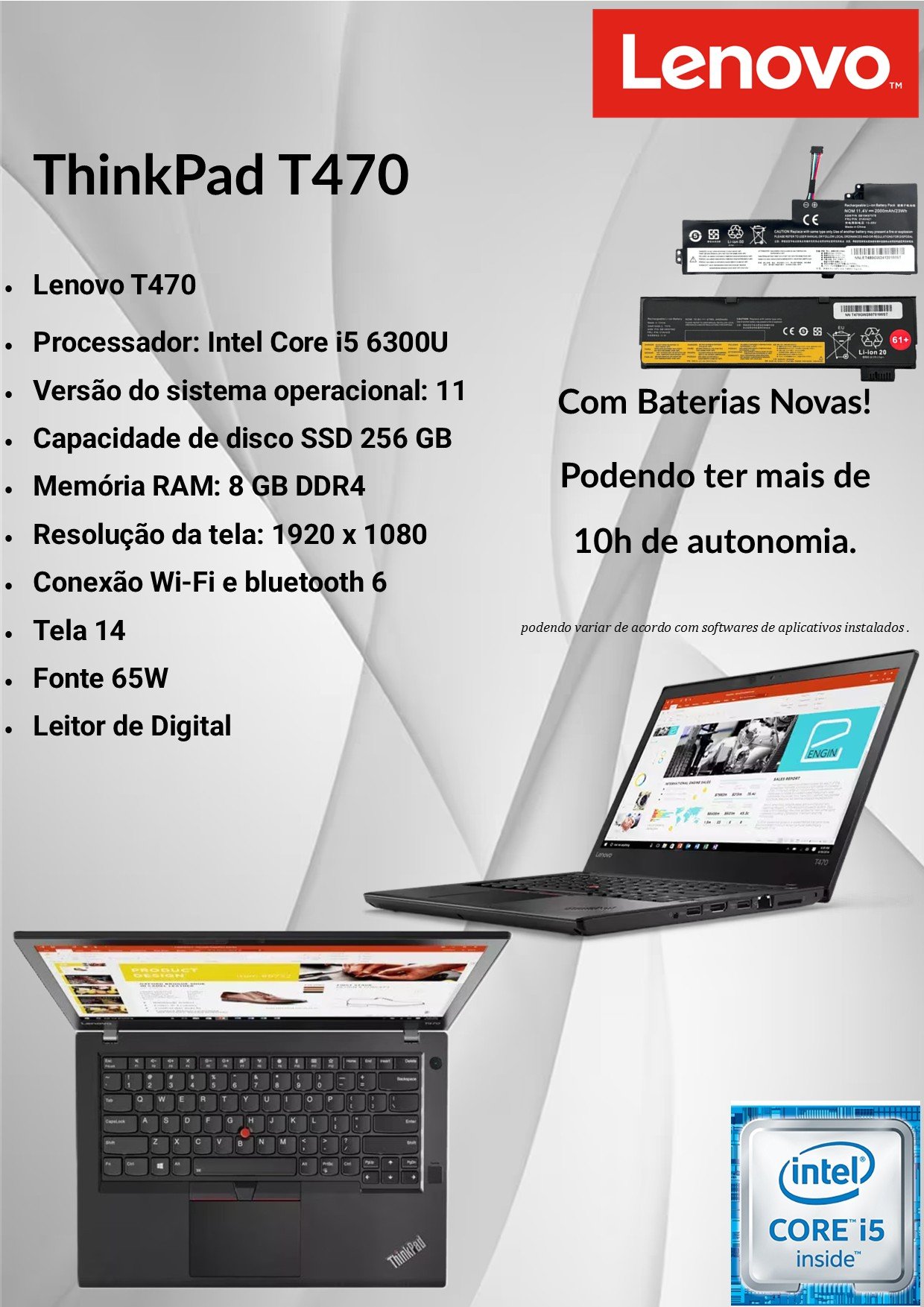 Notebook Lenovo T470 - Imagem 5